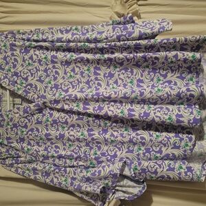 Dear Scarlett Purple and Green Floral Patterned Top